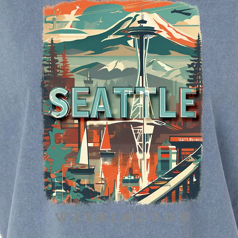 Seattle W.A.S..H.I.N.G.T.O.N Wa Emerald City Skyline Sd270 Garment-Dyed Women's Muscle Tee