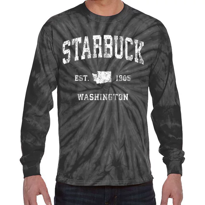 Starbuck Washington Wa Vintage Athletic Sports Design Tie-Dye Long Sleeve Shirt