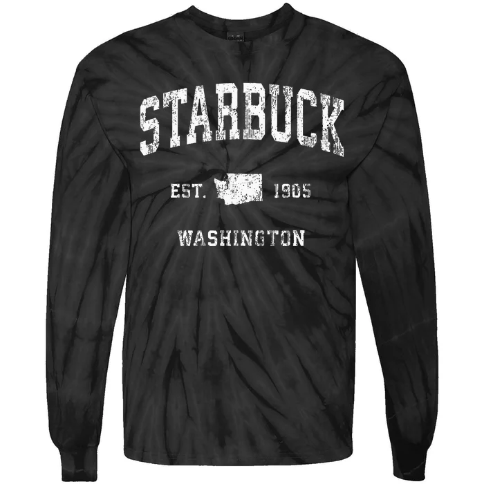 Starbuck Washington Wa Vintage Athletic Sports Design Tie-Dye Long Sleeve Shirt