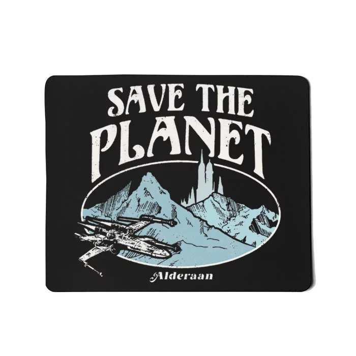 Star Wars X-Wing Save The Planet Alderaan Earth Day Mousepad