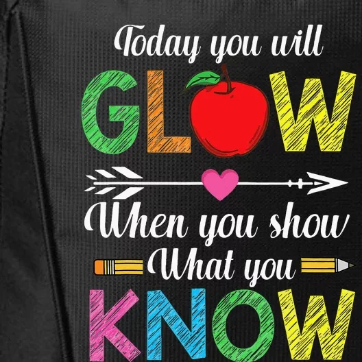 Show What You Know Exam Test Testing Day Students Teachers City Backpack