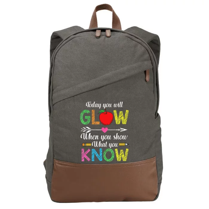 Show What You Know Exam Test Testing Day Students Teachers Cotton Canvas Backpack