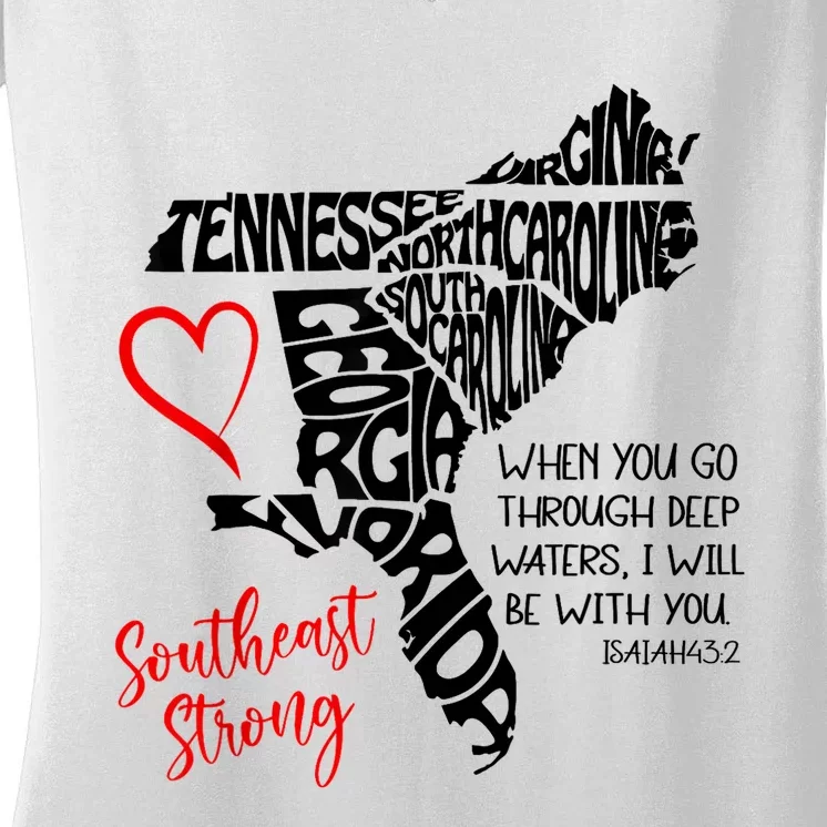 Southeast When You Go Through Deep Waters ILl Be With You Women's V-Neck T-Shirt