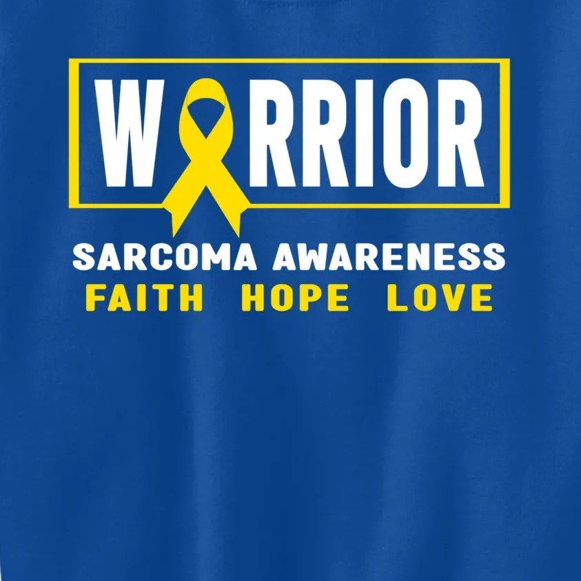 Sarcoma Warrior Yellow Ribbon Sarcoma Cancer Awareness Funny Gift Kids Sweatshirt