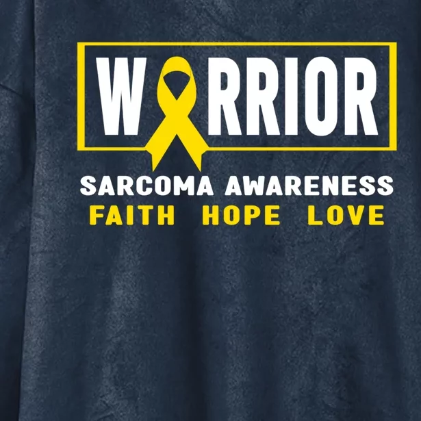 Sarcoma Warrior Yellow Ribbon Sarcoma Cancer Awareness Funny Gift Hooded Wearable Blanket