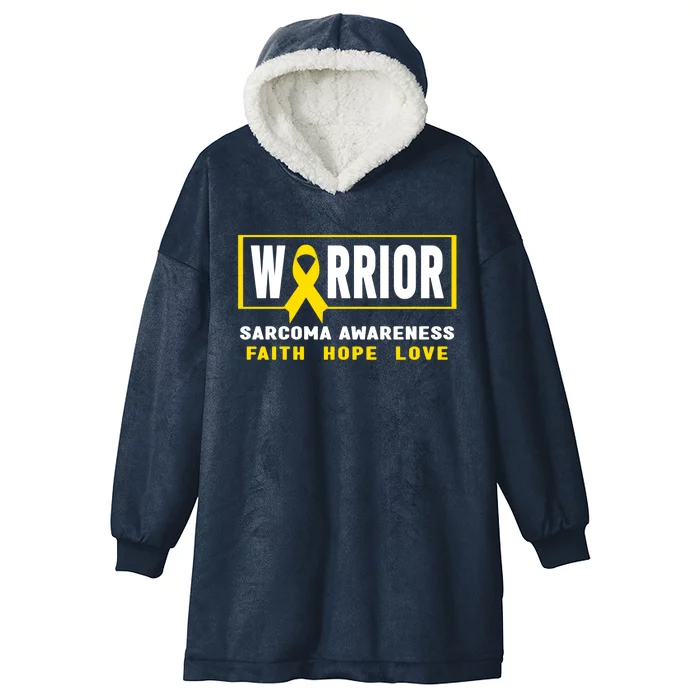 Sarcoma Warrior Yellow Ribbon Sarcoma Cancer Awareness Funny Gift Hooded Wearable Blanket