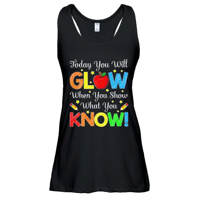 Show What You Know Funny Exam Testing Day Teachers Ladies Essential Flowy Tank