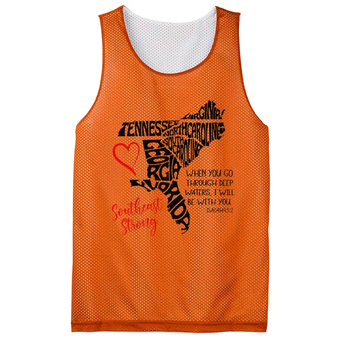 Southeast When You Go Through Deep Waters ILl Be With You Mesh Reversible Basketball Jersey Tank