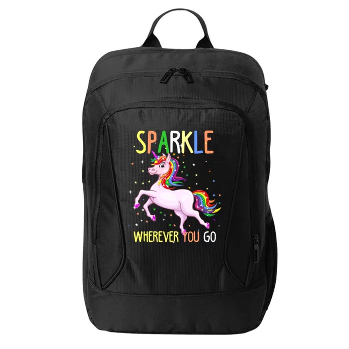 Sparkle Wherever You Go Unicorn Lovers Gift City Backpack