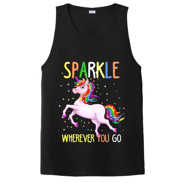 Sparkle Wherever You Go Unicorn Lovers Gift Performance Tank