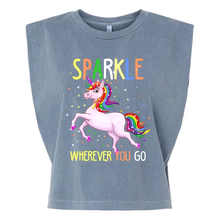 Sparkle Wherever You Go Unicorn Lovers Gift Garment-Dyed Women's Muscle Tee