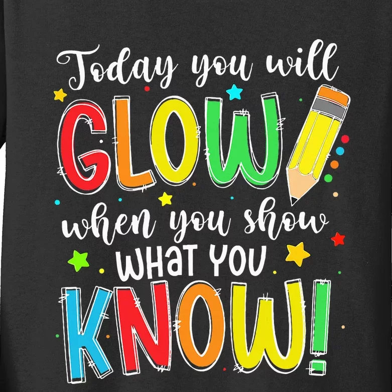 Show What You Know Test Testing Day Kids Long Sleeve Shirt