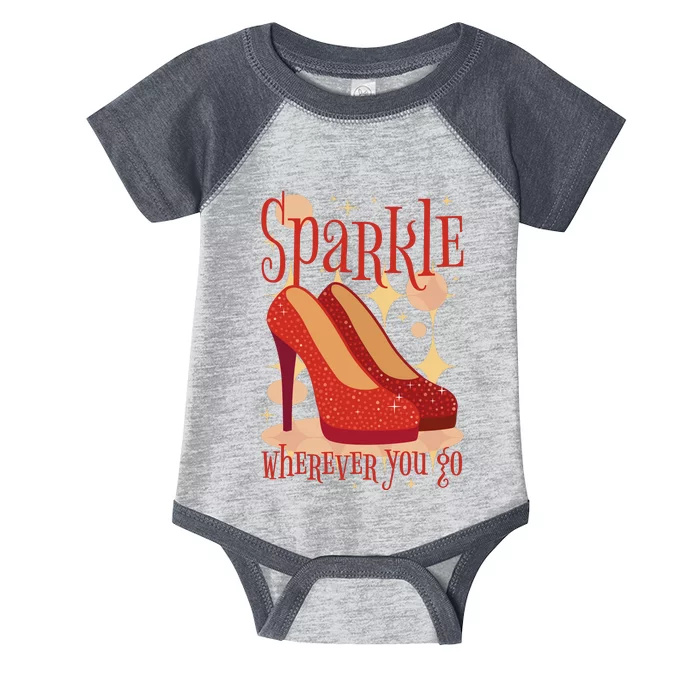 Sparkle Wherever You Go Red Heels Gift For Her Infant Baby Jersey Bodysuit