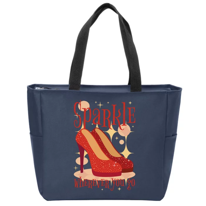 Sparkle Wherever You Go Red Heels Gift For Her Zip Tote Bag