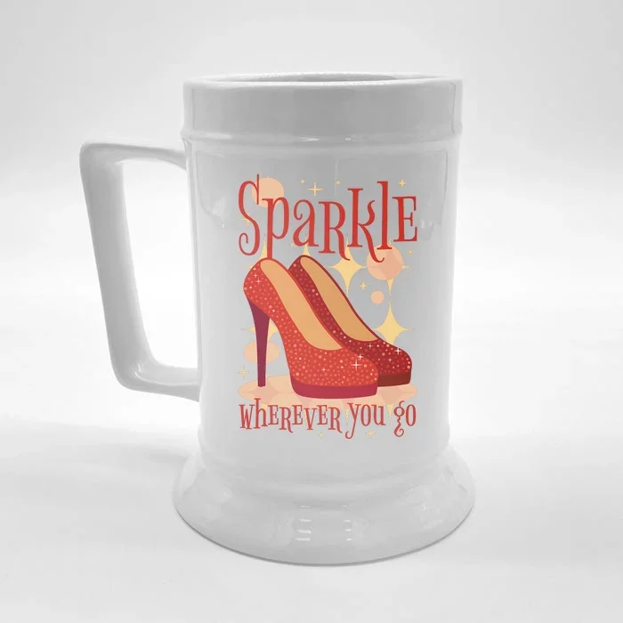 Sparkle Wherever You Go Red Heels Gift For Her Front & Back Beer Stein