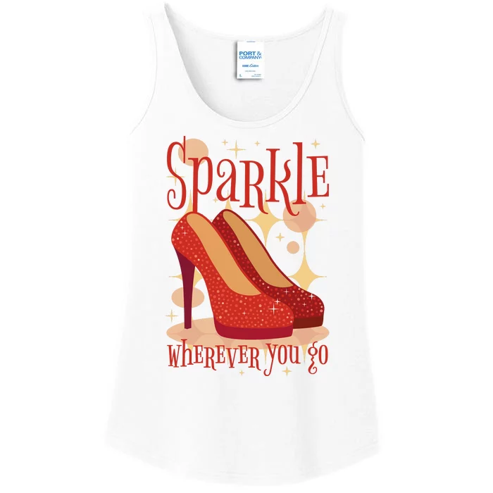 Sparkle Wherever You Go Red Heels Gift For Her Ladies Essential Tank