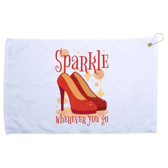 Sparkle Wherever You Go Red Heels Gift For Her Grommeted Golf Towel