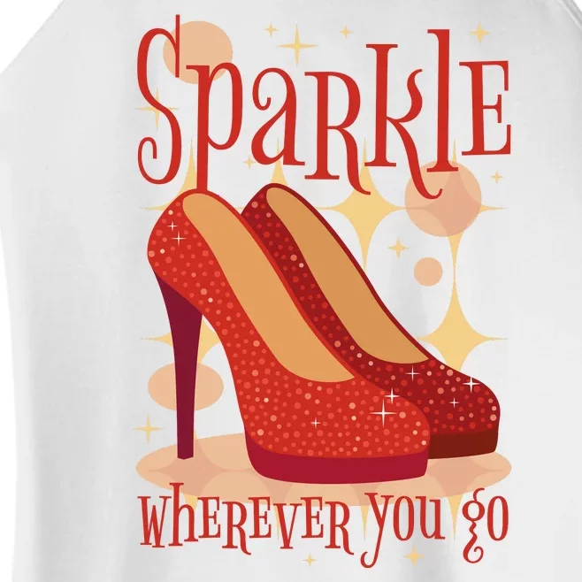 Sparkle Wherever You Go Red Heels Gift For Her Women’s Perfect Tri Rocker Tank