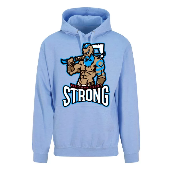 Strong What's Your Excuse? Strong Powerlifter Bodybuilder Cool Gift Unisex Surf Hoodie