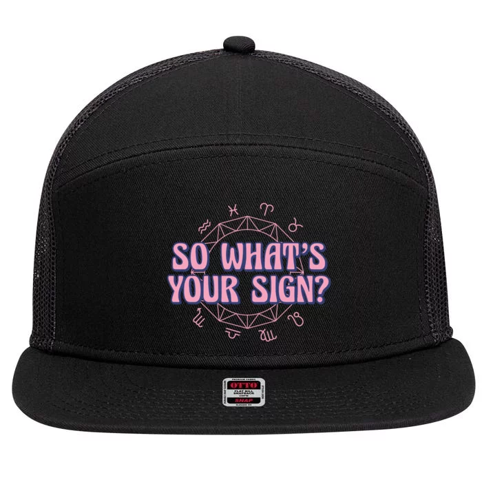 So What's Your Sign Zodiac 7 Panel Mesh Trucker Snapback Hat