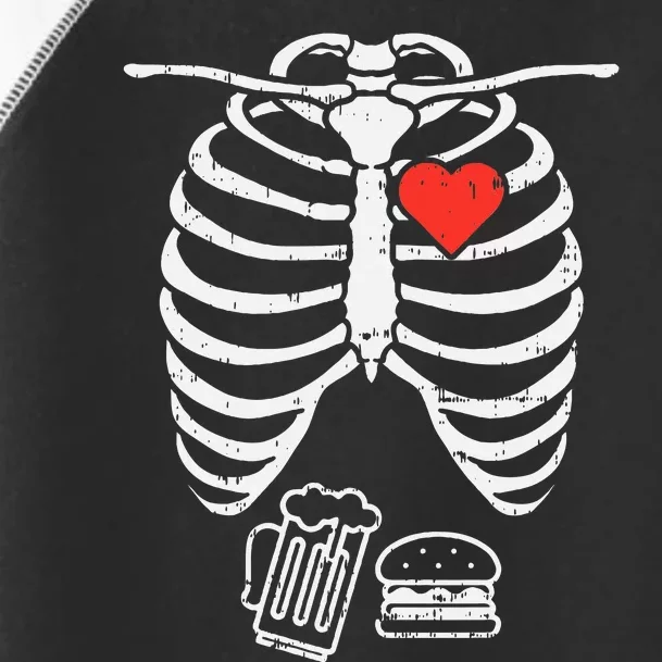 Skeleton Xray Beer Burger Halloween Pregnancy Toddler Fine Jersey T-Shirt