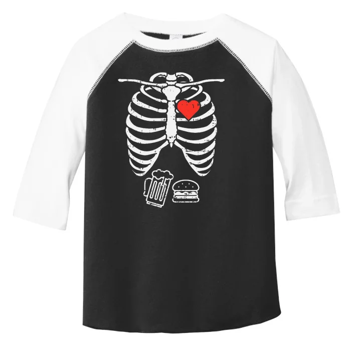 Skeleton Xray Beer Burger Halloween Pregnancy Toddler Fine Jersey T-Shirt