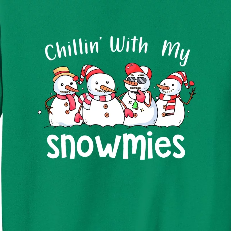 Snowman Xmas Chillin With My Snowmies Christmas Pajamas Gift Sweatshirt