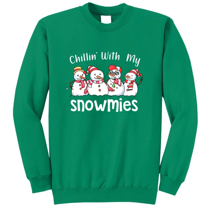 Snowman Xmas Chillin With My Snowmies Christmas Pajamas Gift Sweatshirt