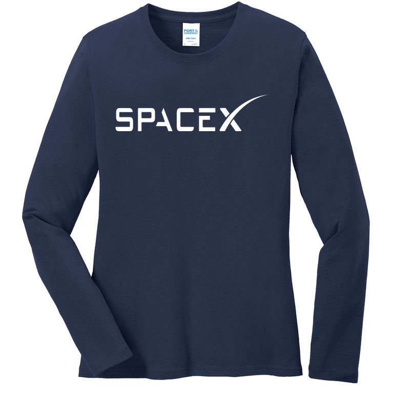 Space X Classic Logo Ladies Missy Fit Long Sleeve Shirt