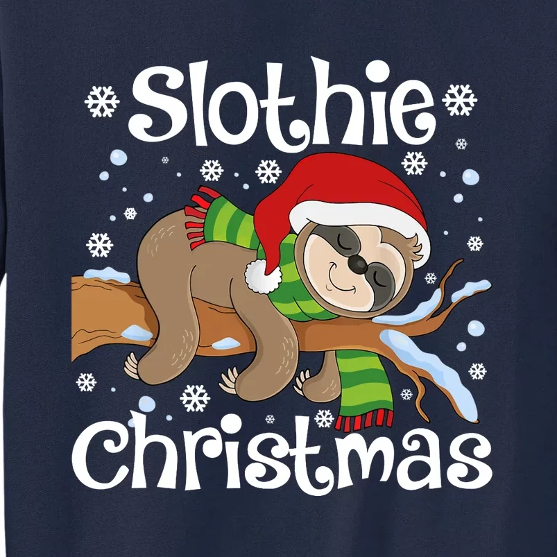 Slothie Xmas Cute Sloth Christmas Pajamas For Wo Girls Tall Sweatshirt