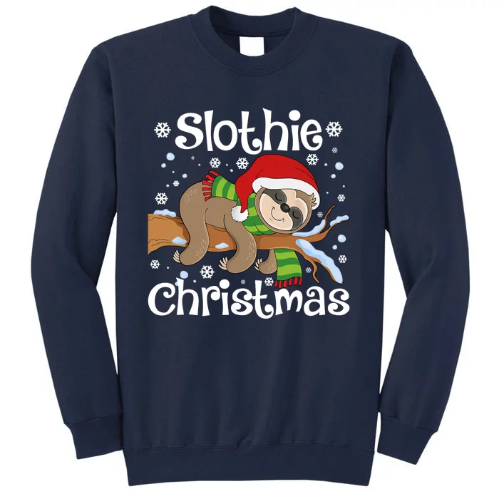 Slothie Xmas Cute Sloth Christmas Pajamas For Wo Girls Tall Sweatshirt