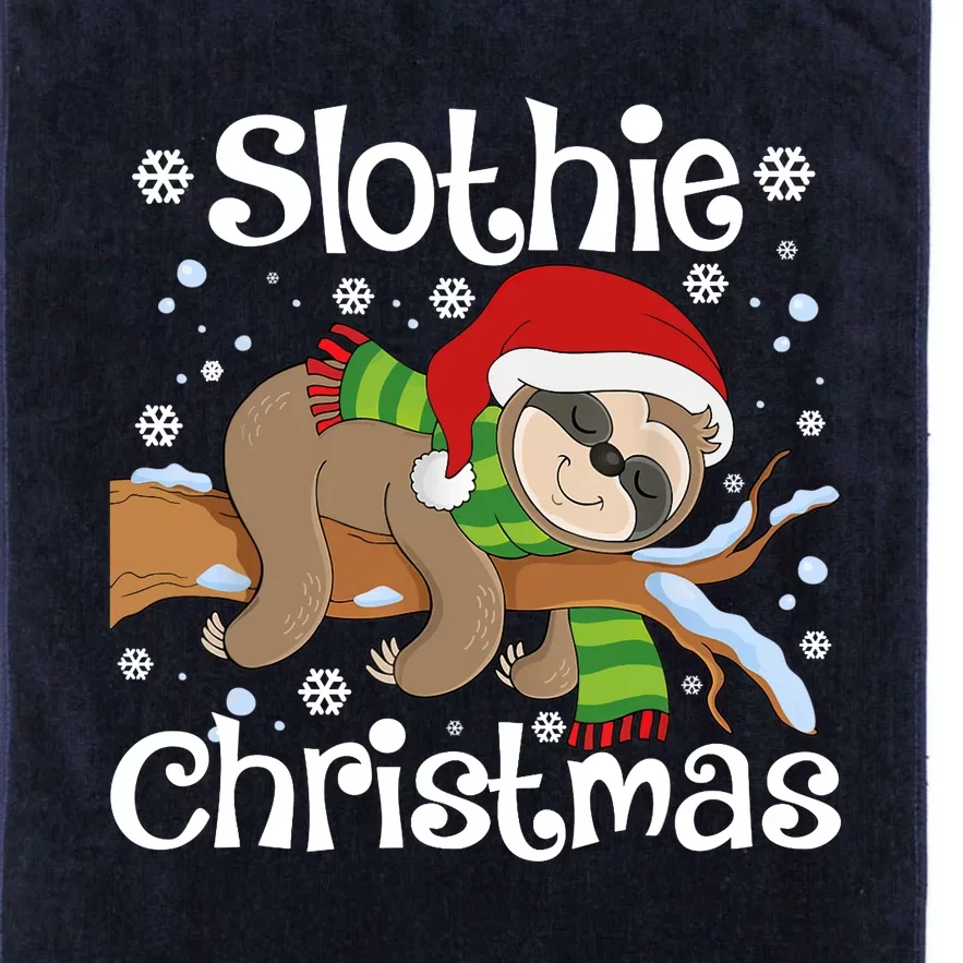 Slothie Xmas Cute Sloth Christmas Pajamas For Wo Girls Platinum Collection Golf Towel