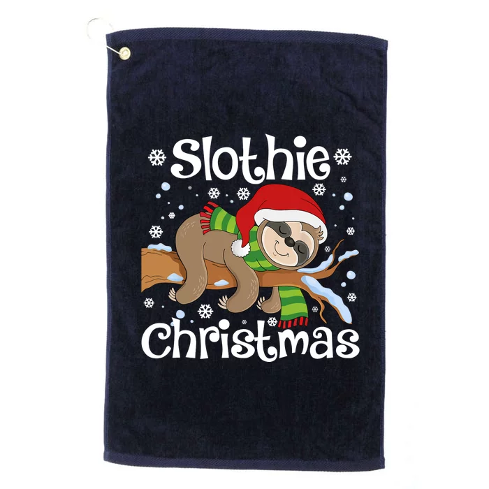 Slothie Xmas Cute Sloth Christmas Pajamas For Wo Girls Platinum Collection Golf Towel