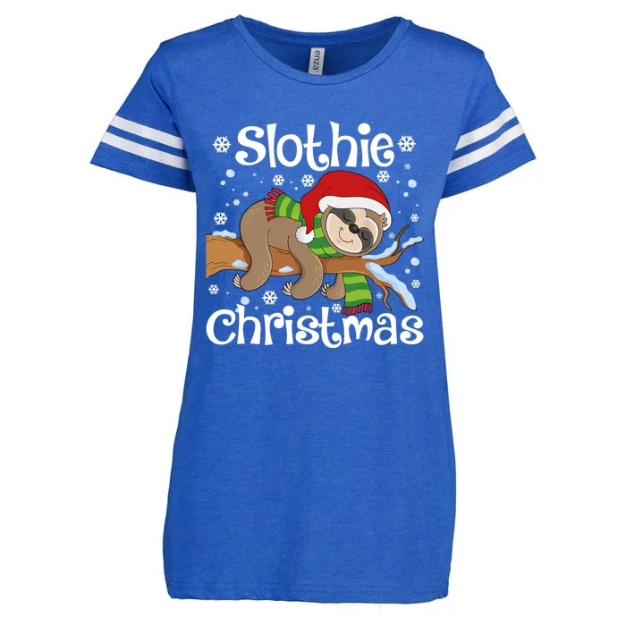 Slothie Xmas Cute Sloth Christmas Pajamas For Wo Girls Enza Ladies Jersey Football T-Shirt