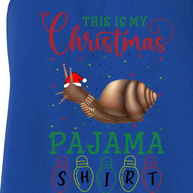 Snail Xmas Light Funny This Is My Christmas Pajama Gift Women's Racerback Tank