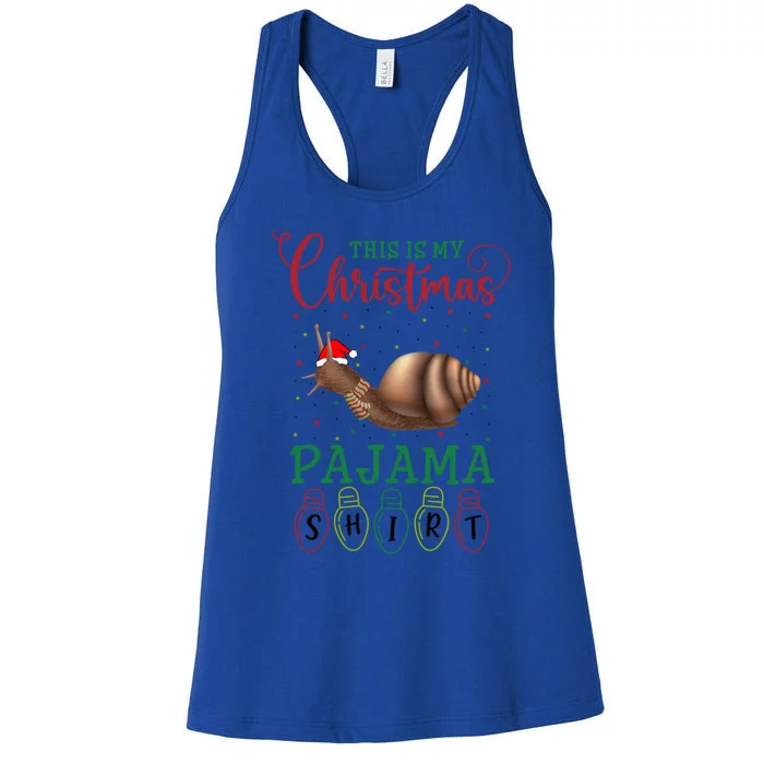 Snail Xmas Light Funny This Is My Christmas Pajama Gift Women's Racerback Tank