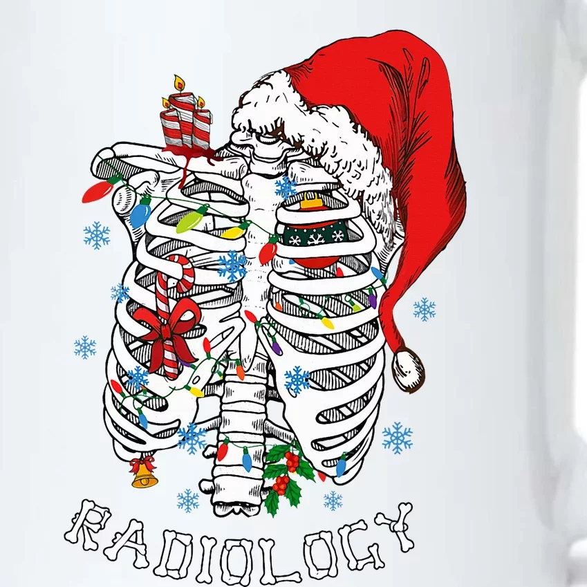 Skeleton Xmas Lights Santa Hat Christmas Radiology Rad Tech Black Color Changing Mug