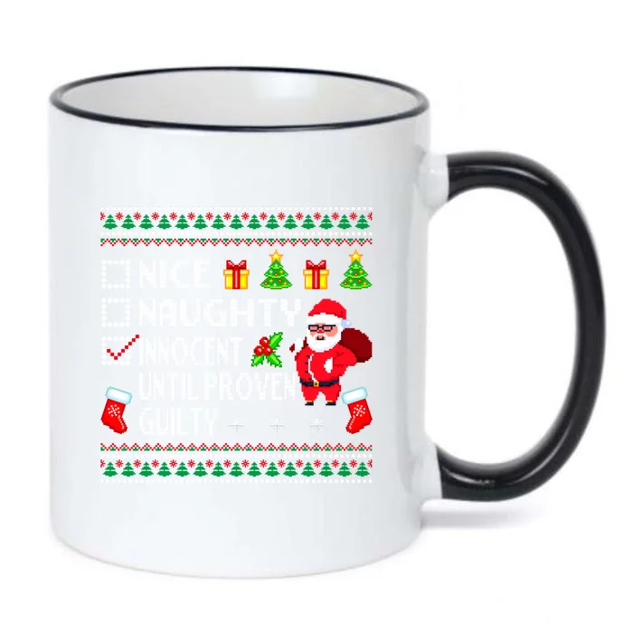 Santa Xmas List Nice Naughty Innocent Until Proven Guilty Cool Gift Black Color Changing Mug