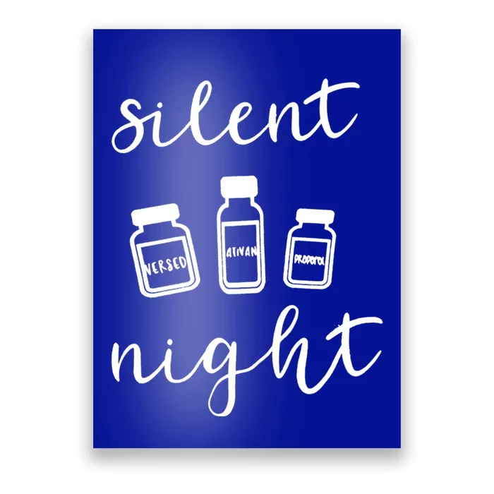 Silent Xmas Night Medical Medicine Christmas Rn Cna Nurse Gift Poster