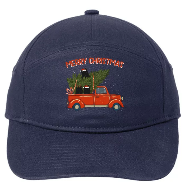 Schipperke Xmas Vintage Red Pickup Retro Truck Cute Gift 7-Panel Snapback Hat