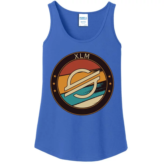 Stellar Xlm Vintage Crypto Retro Art Cryptocurrency Funny Gift Ladies Essential Tank