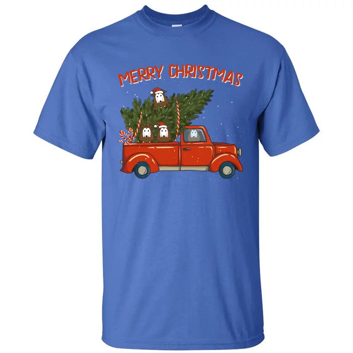 Sheltie Xmas Vintage Red Pickup Retro Truck Gift Tall T-Shirt