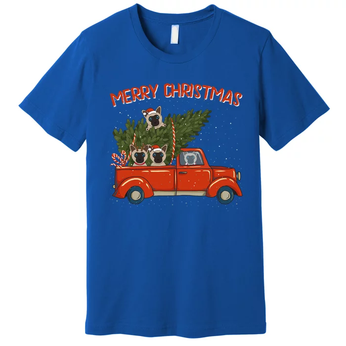 Siamese Xmas Vintage Red Pickup Retro Truck Great Gift Premium T-Shirt