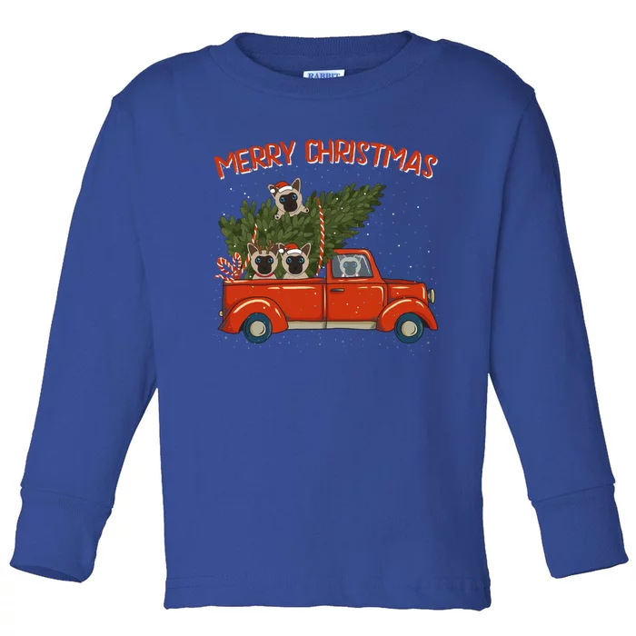 Siamese Xmas Vintage Red Pickup Retro Truck Great Gift Toddler Long Sleeve Shirt