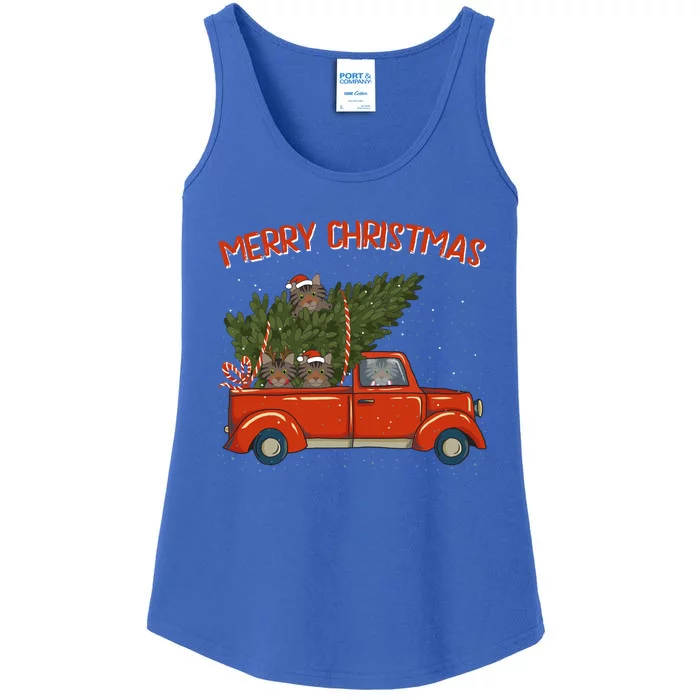 Siberian Xmas Vintage Red Pickup Retro Truck Gift Ladies Essential Tank