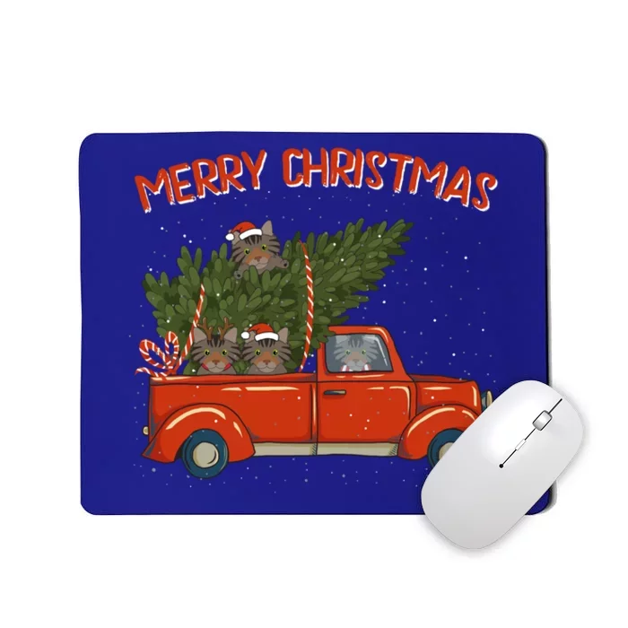 Siberian Xmas Vintage Red Pickup Retro Truck Gift Mousepad