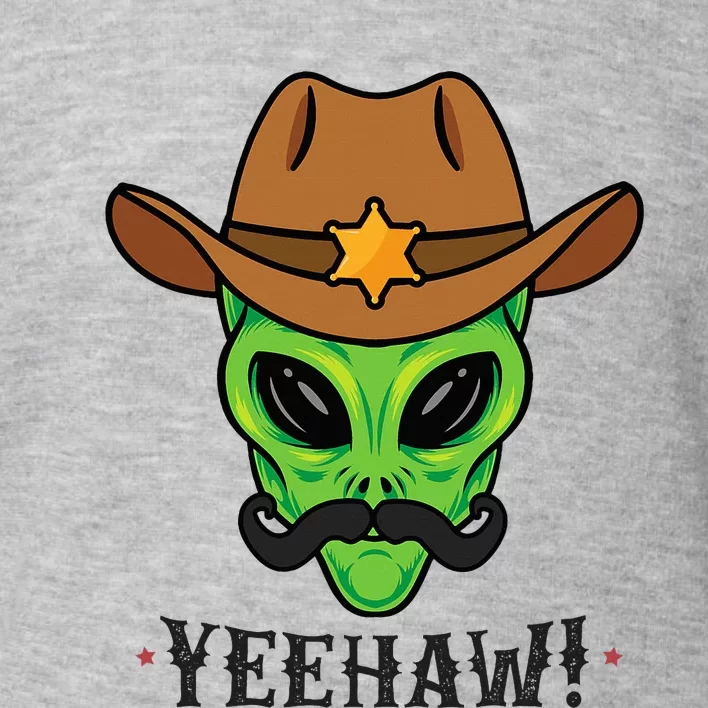 Space Yeehaw Alien Cowboy Halloween Alien Western Toddler Sweatshirt