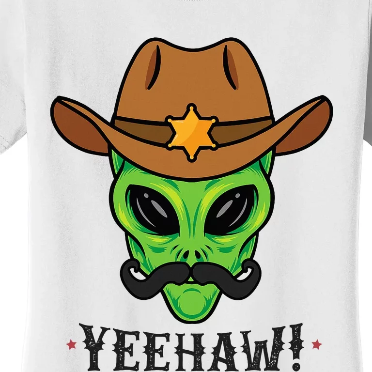 Space Yeehaw Alien Cowboy Halloween Alien Western Women's T-Shirt