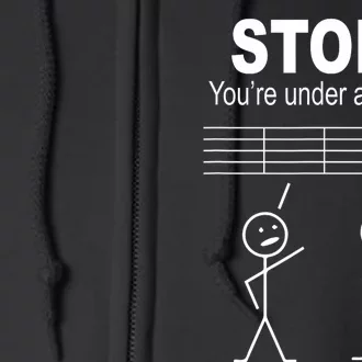 Stop You Are Under A Rest Funny Musician Full Zip Hoodie