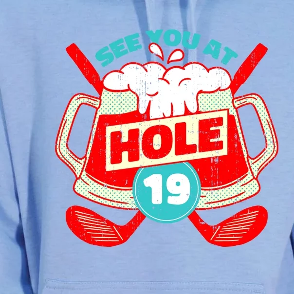 See You At Hole 19 Funny Golfer Golf Golfing Unisex Surf Hoodie